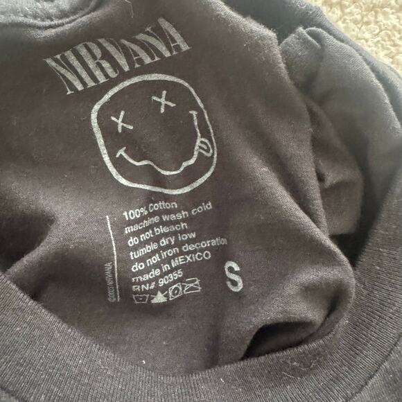 Nirvana Pastel Smile Band Tee in Black - Picture 5 of 5